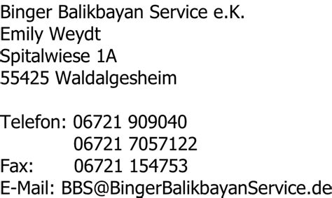 Binger Balikbayan Service e.K., Spitalwiese 1A, Waldalgesheim .